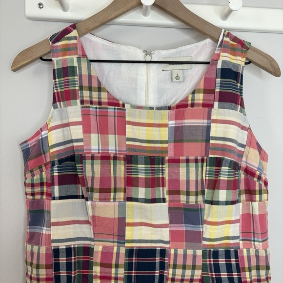 L.L. Bean Dresses & Skirts - LL‎ Bean Madras Plaid Dress 6P Patchwork Preppy New England Old Money Coastal